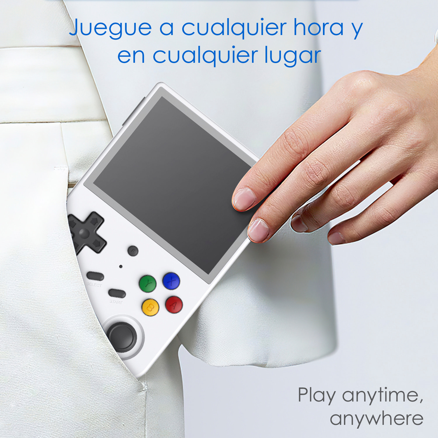 DAM Consola emulador multiplataforma RG353V. Pantalla táctil 3,5" IPS; Android 11 + Linux, Quad-Core 1,8GHz, WiFi, 128GB. +23.000 juegos. 12,6x2,1x8,3 Cm. Color: Blanco