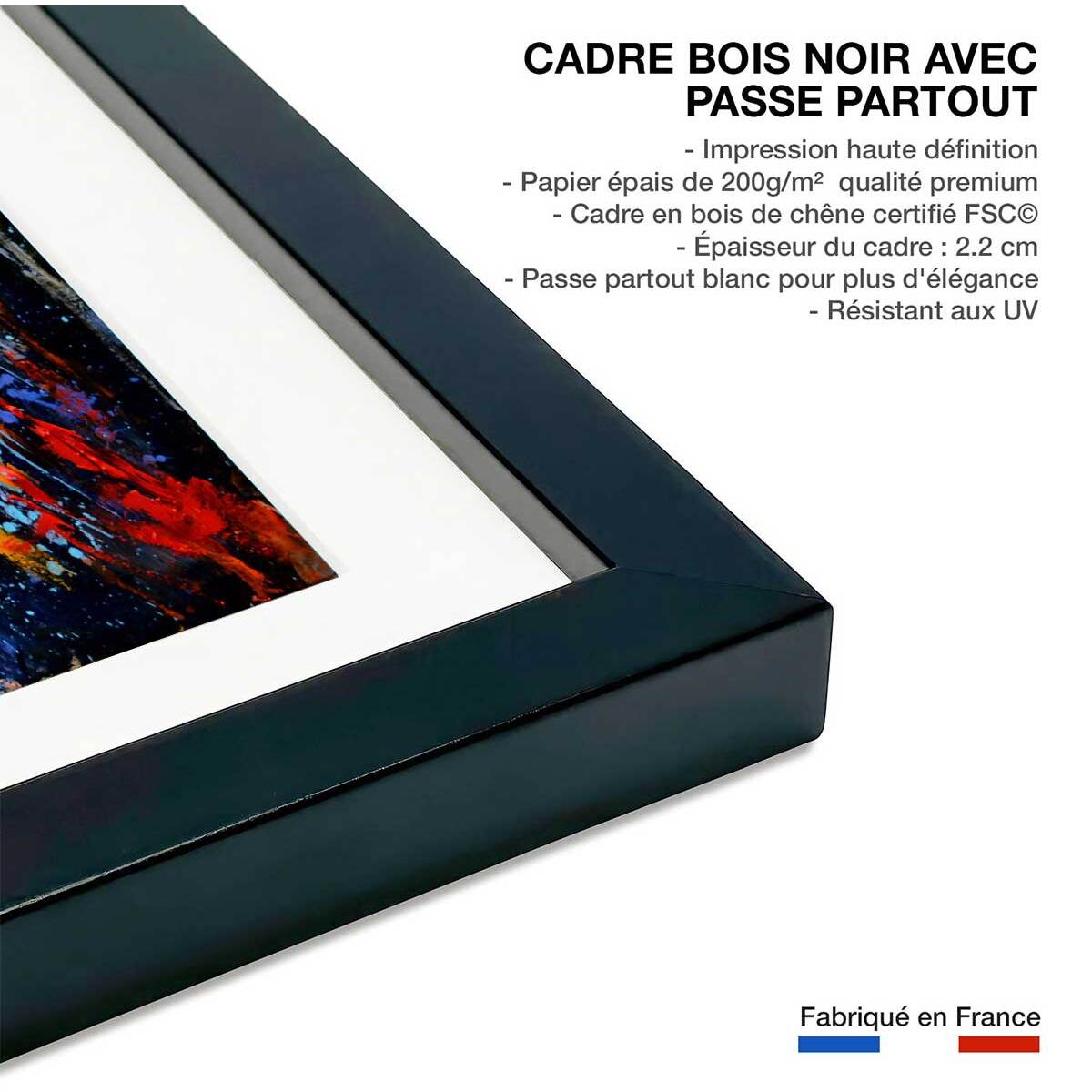 Affiche  reflets d'eaux Affiche + cadre en bois - Noir