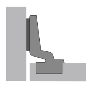 Charnière HETTICH 110° Intermat 9943 rentrant - Base -3,5 mm - TH 42 pour porte de 15 à 25mm - À visser - 48052