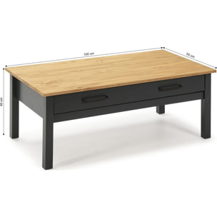 Table basse effet en pin massif - IDA