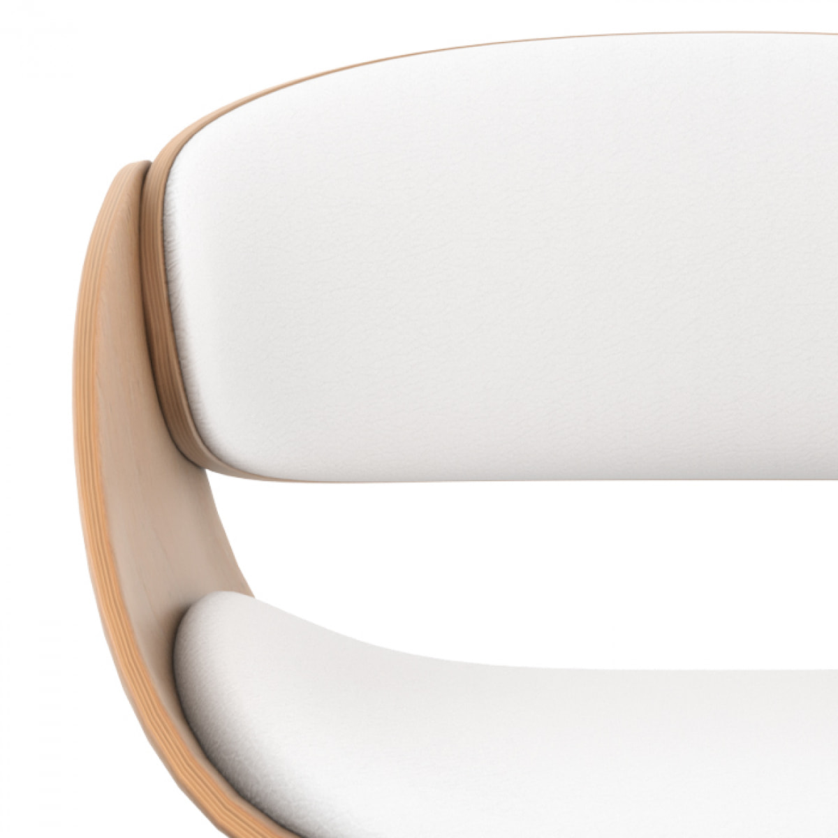 Chaise de bar réglable en cuir synthétique blanc 62,5/83,5 cm - Adelmar