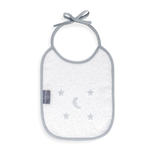 Pack 2 Baberos Don Algodon 20X25 Modelo Estrellas Luna Bco/Gris