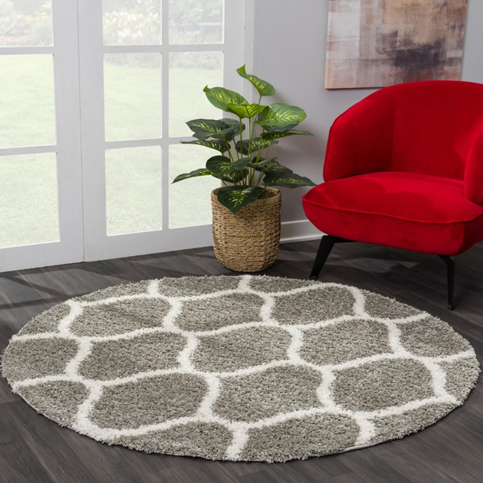 Tapis longs poils shaggy tissé motif scandinave HABO