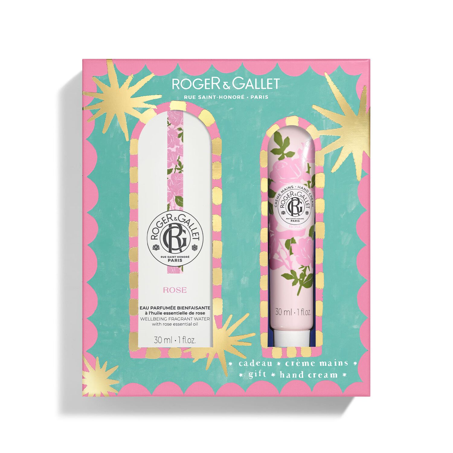 Rose - Coffret Eau Parfumée Bienfaisante 30ml + Crème Mains 30ml