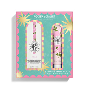 Rose - Coffret Eau Parfumée Bienfaisante 30ml + Crème Mains 30ml