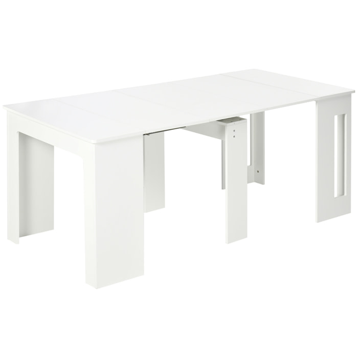 Mesa de Comedor Extensible para 4-6 Personas Mesa Consola con Alas Abatibles Mesa Auxiliar Multifuncional para Estudio Cocina Carga 60 kg 180x85x75 cm Blanco