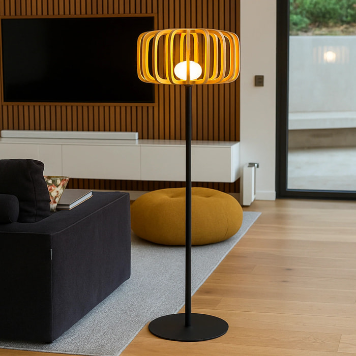 Lampadaire sans fil STANDY BAMBOU H150cm