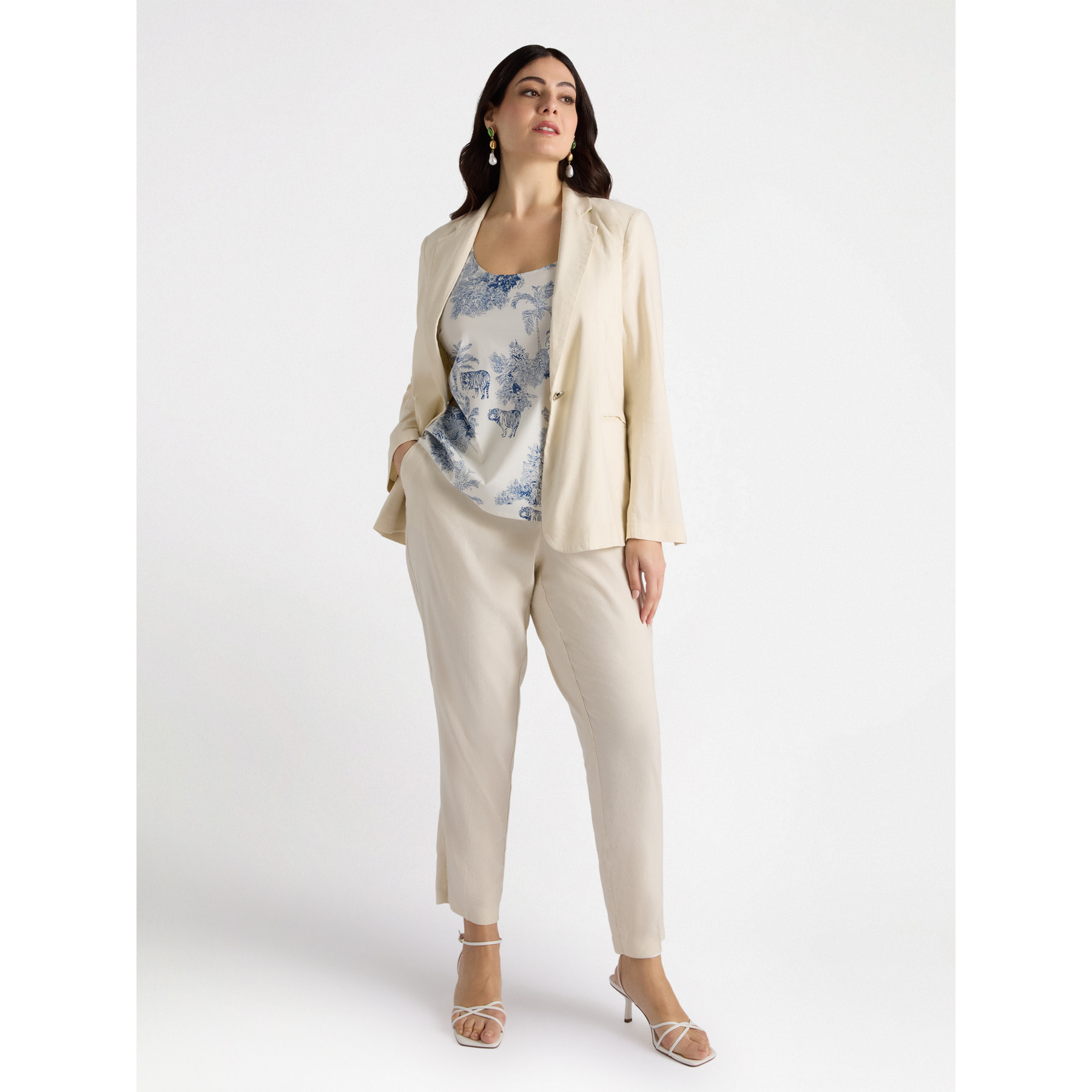 Fiorella Rubino - Top con estampado jungla - Blanco