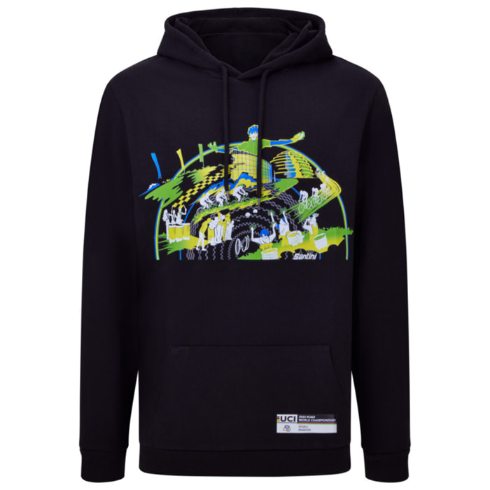 2025 Uci Road World Championships - Sudadera Con Capucha Kigali - Negro - Unisex