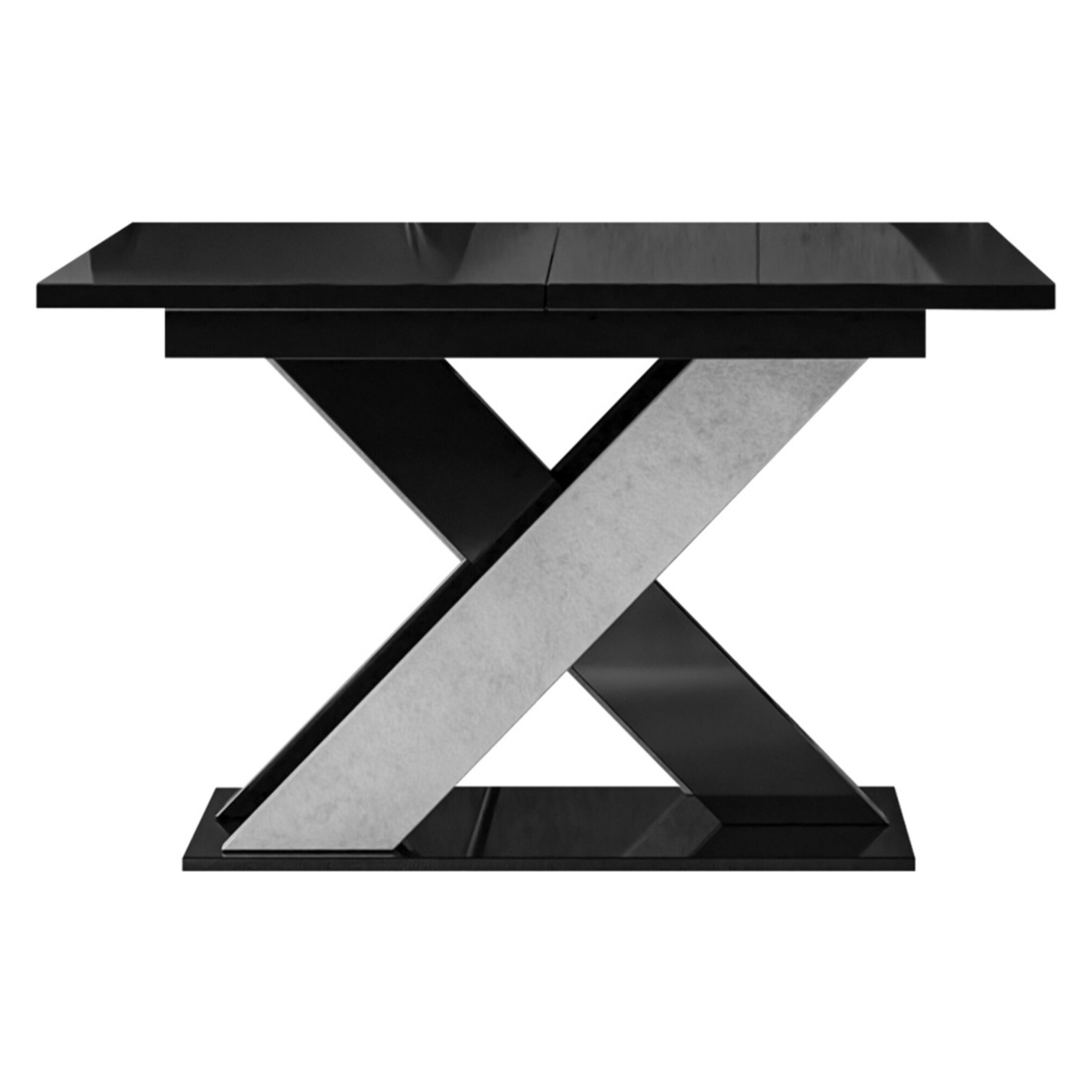 Tosca - table à manger extensible - noir et gris - 4 à 6 personnes - Noir / Gris