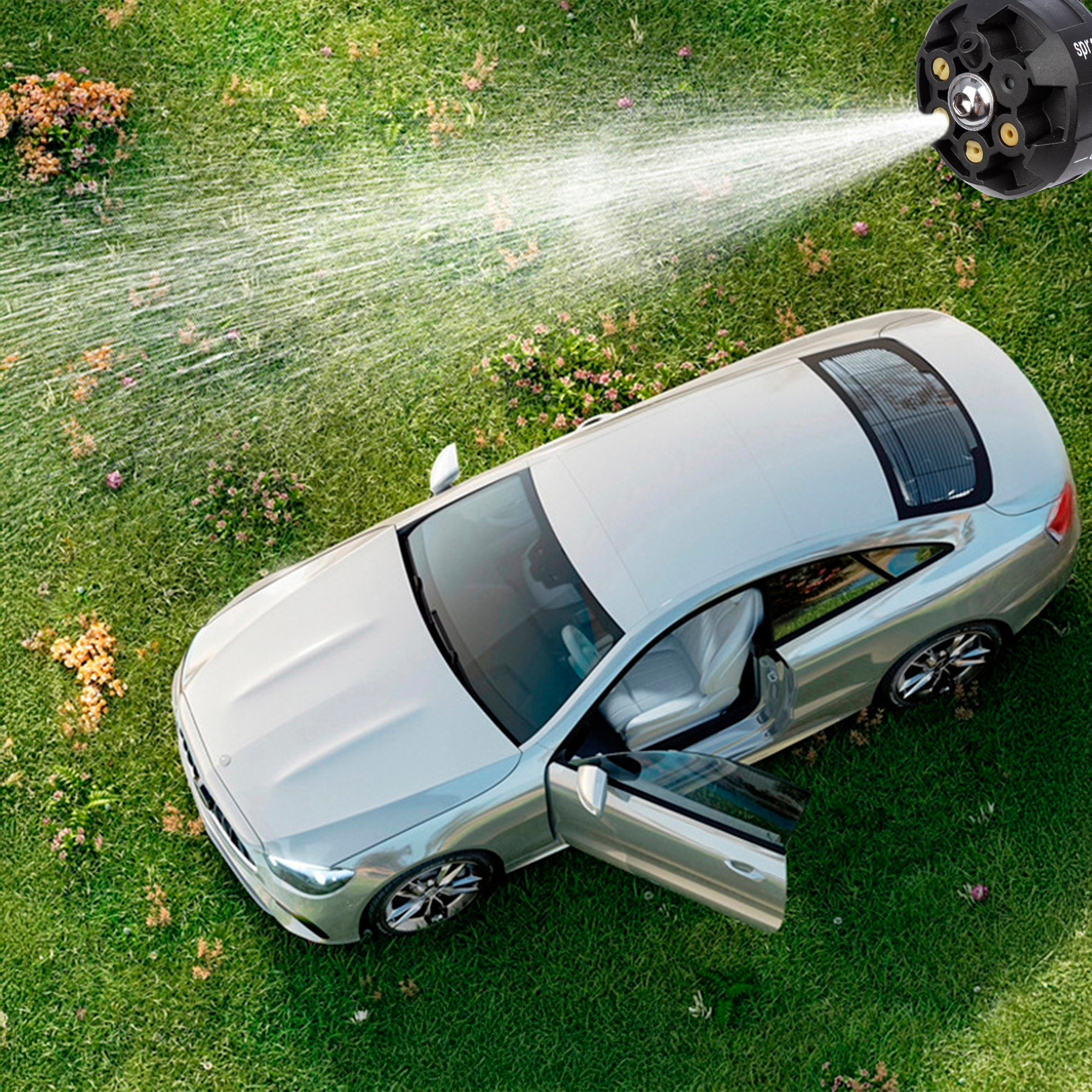 Pistola de lavado a presión con DOBLE BATERIA extraíble de 13000 mAh y 3 adaptadores de lavado diferentes. 180W y 10 bares de presión.