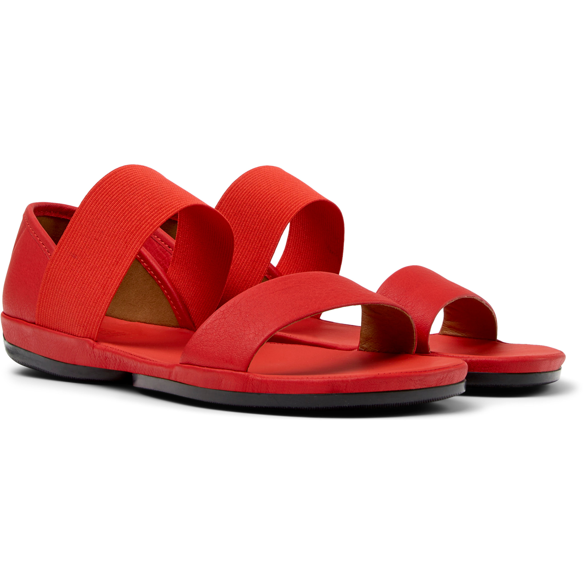 Sandalias - CAMPER Right Nina - Rojo - Cuero liso