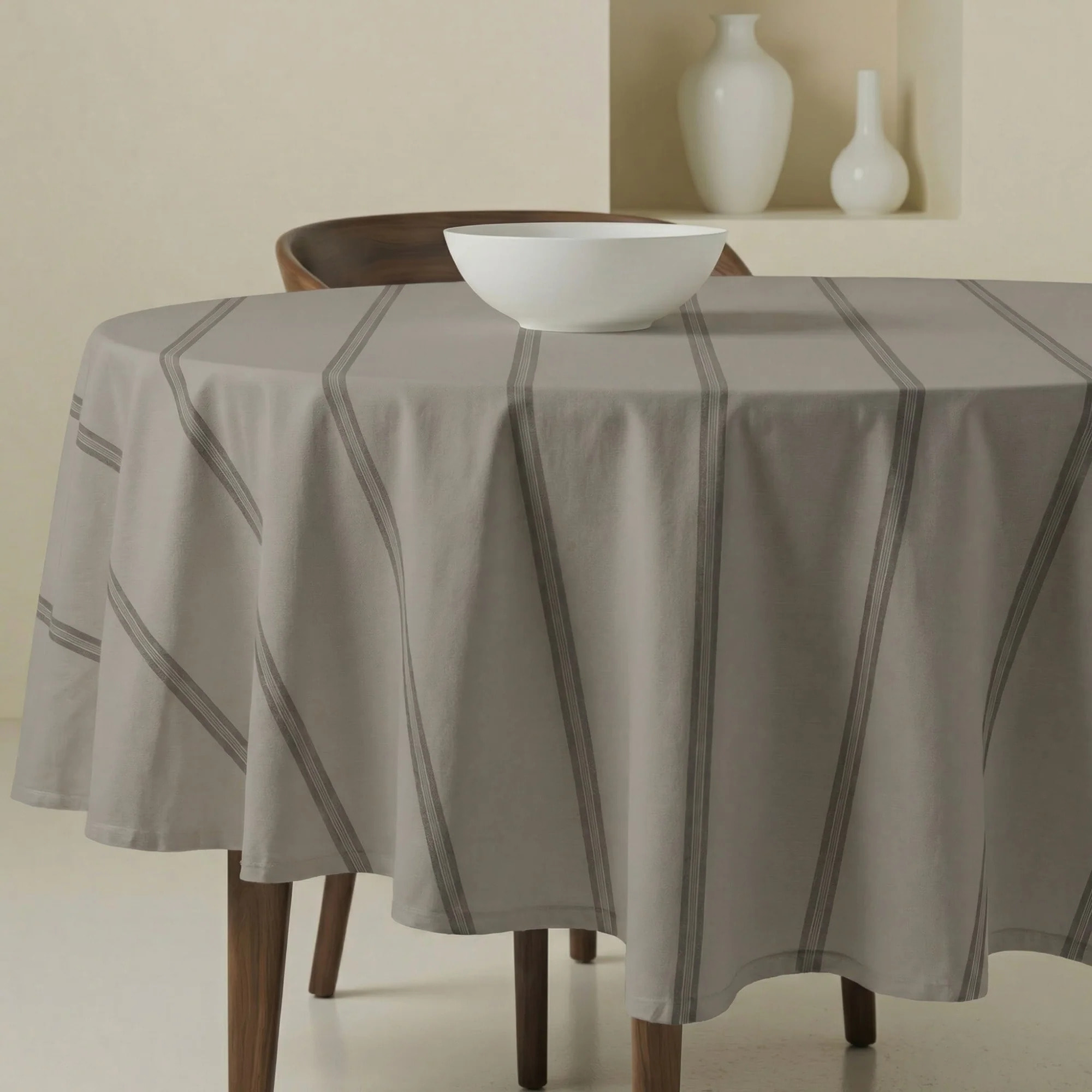 Nappe ronde anti-taches Nua Marron claire