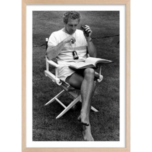 Affiche acteur célèbre Paul Newman, 1970 Affiche + cadre en bois - Chêne