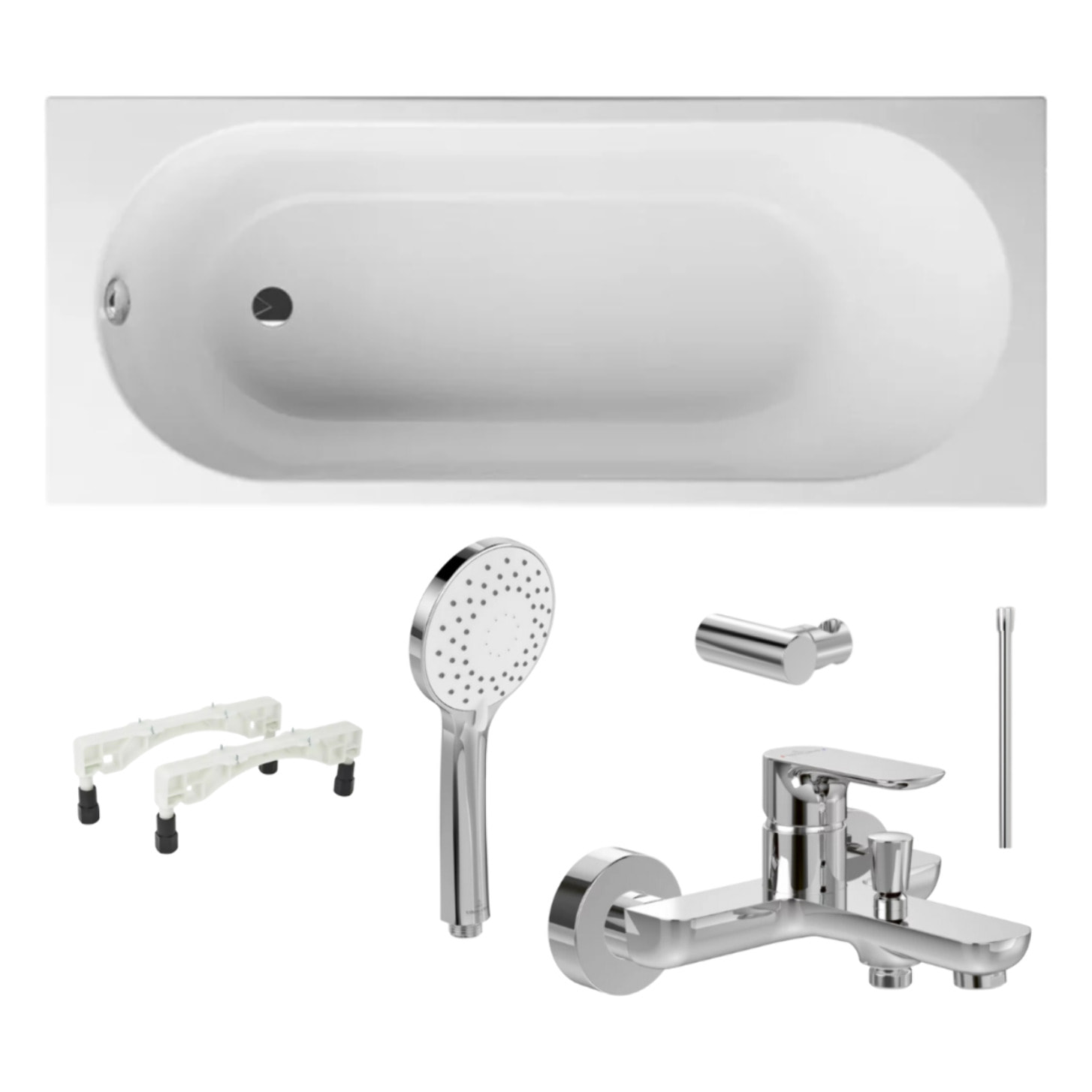 Pack baignoire 190 x 90 O Novo avec pieds et robinet