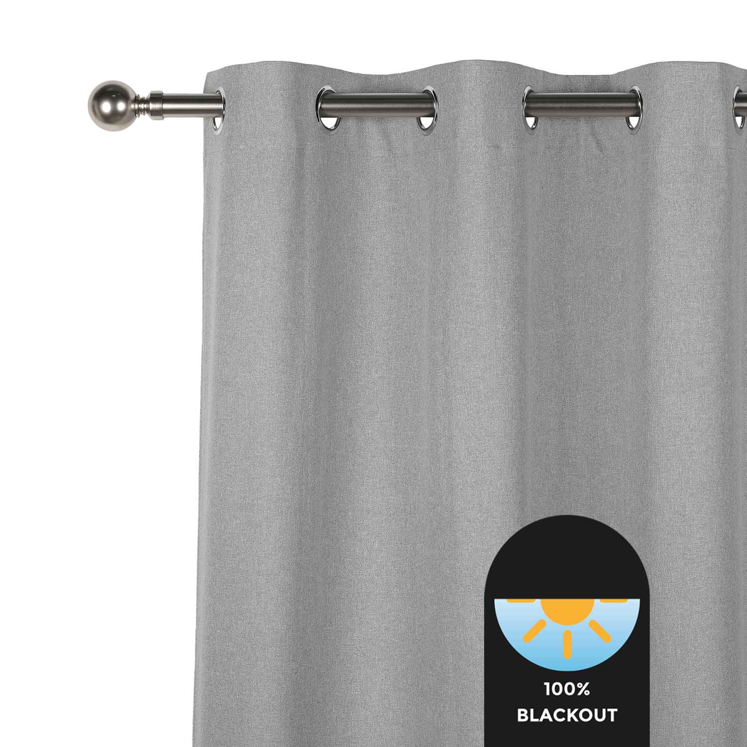 Cortina de ollaos opaca STONE XXL Plata