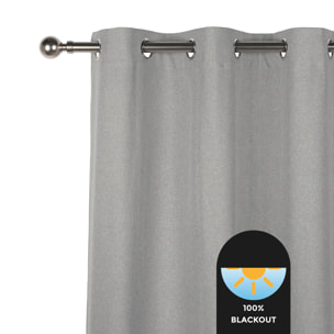Cortina de ollaos opaca STONE XXL Plata