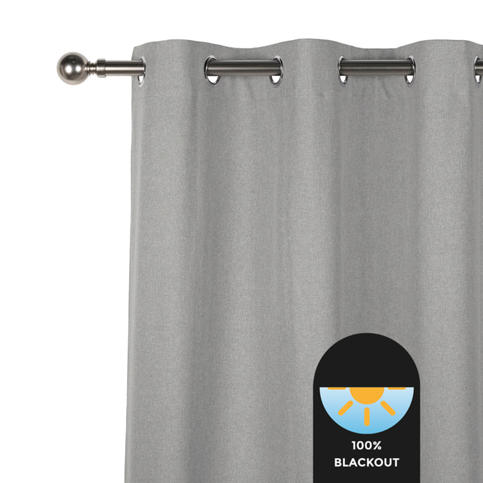 Cortina de ollaos opaca STONE XXL Plata