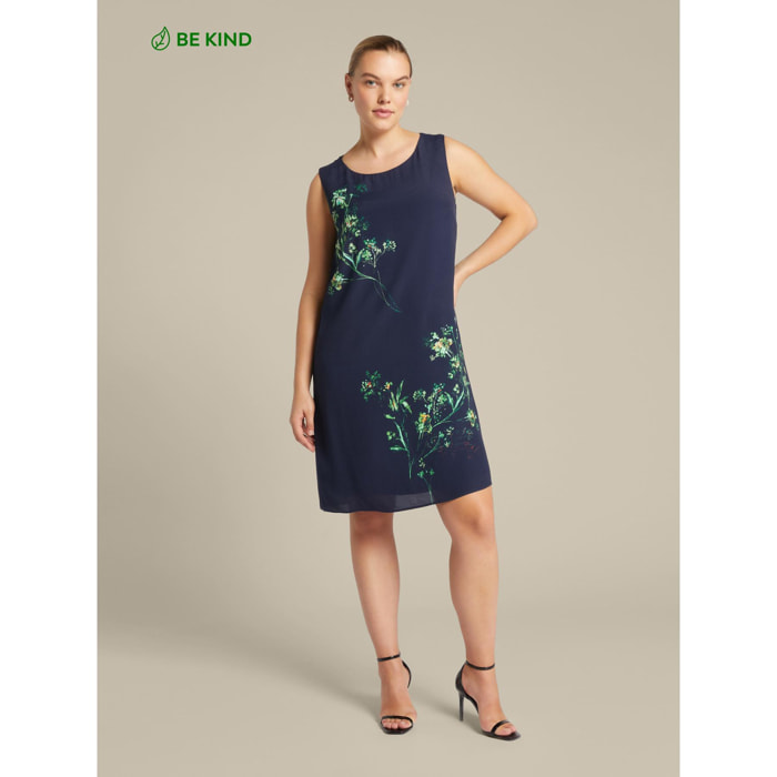 Elena Mirò - Vestido floral de viscosa ECOVERO™ - Azul