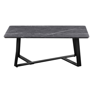 Coffee table stile moderno con marmo grigio scuro 90x55x35 cm - Valencia