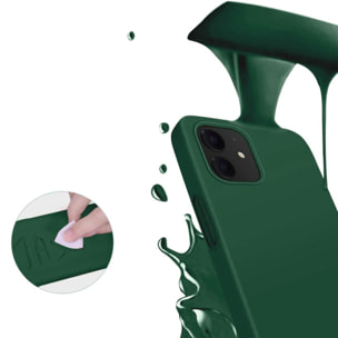 Coque iPhone 12/12 Pro Silicone liquide Vert Foret + 2 Vitres en Verre trempé Protection écran Antichocs