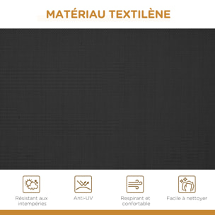 Balancelle de jardin 3 places grand confort toit inclinaison réglable assise et dossier ergonomique acier époxy textilène noir