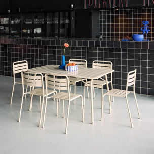 Table de jardin pliante métal + 6 assises AMÉLIA