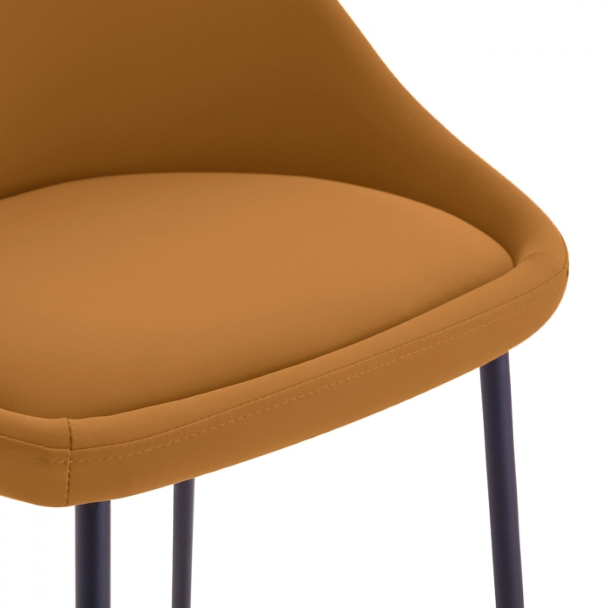 Lot de 2 chaises pour îlot central 65 cm en cuir synthétique cannelle - Misty