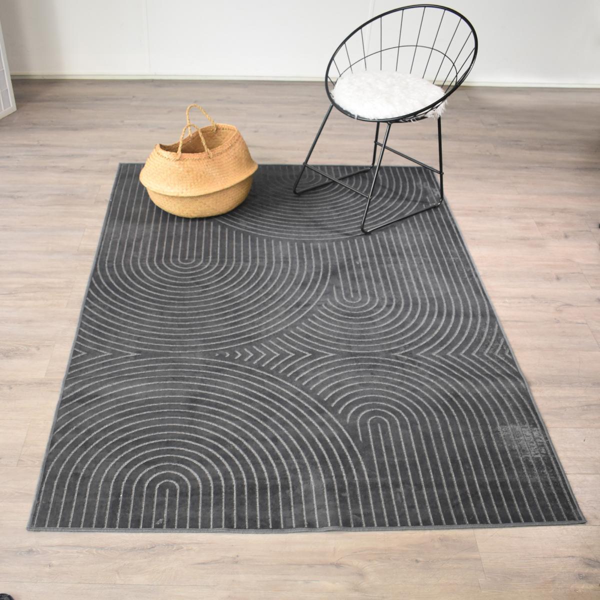 Tapis salon et chambre tissé en viscose motif abstrait NIGO