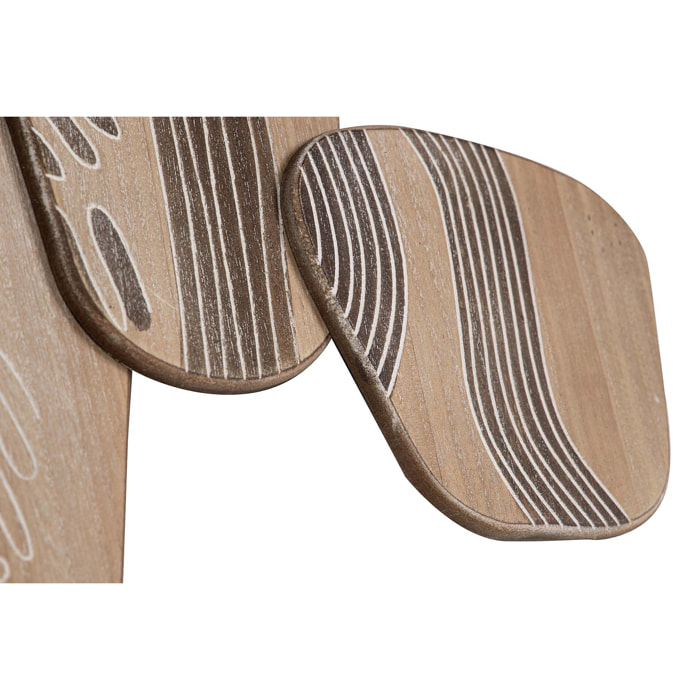 Adorno Pared Metal Beige Marrón 128x4x53 Cm