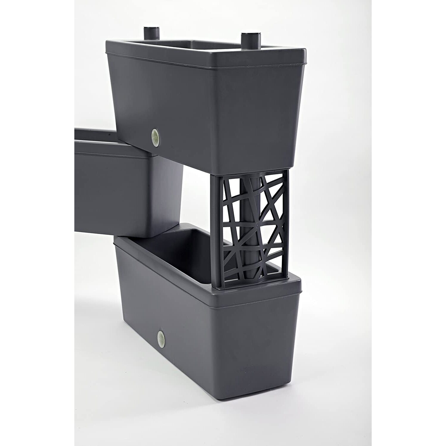 Brick - Kit di 5 fioriere collegabili da 59cm. Colore grigio. Made in Italy