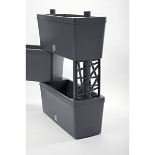 Brick - Kit di 5 fioriere collegabili da 59cm. Colore grigio. Made in Italy