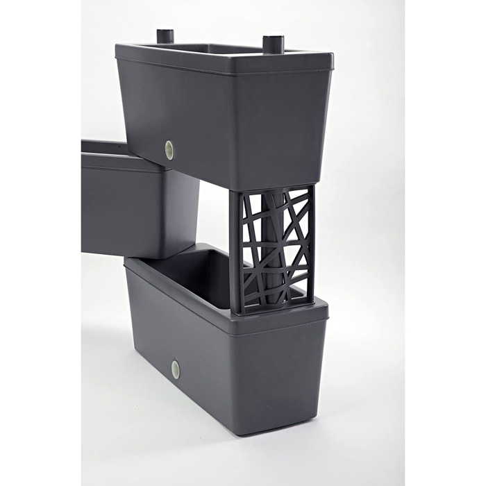 Brick - Kit di 5 fioriere collegabili da 59cm. Colore grigio. Made in Italy