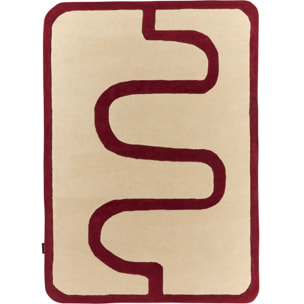 PANTONE - Tapis en laine fait main Rouge D'ORAGE bordeaux