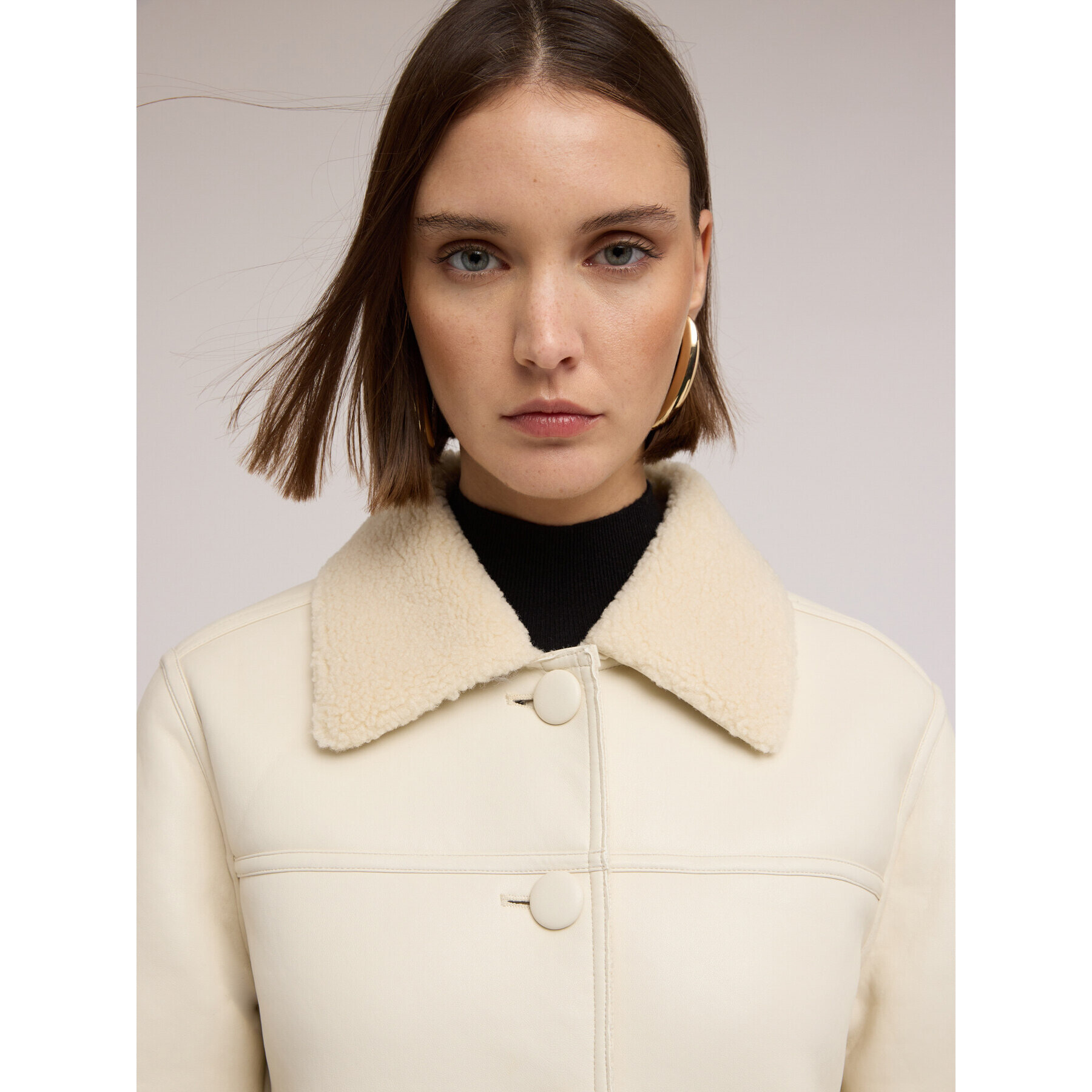 Motivi - Cappotto effetto shearling - Bianco