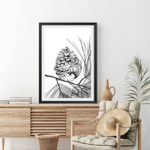 Poster pigne des landes Affiche sous cadre noir