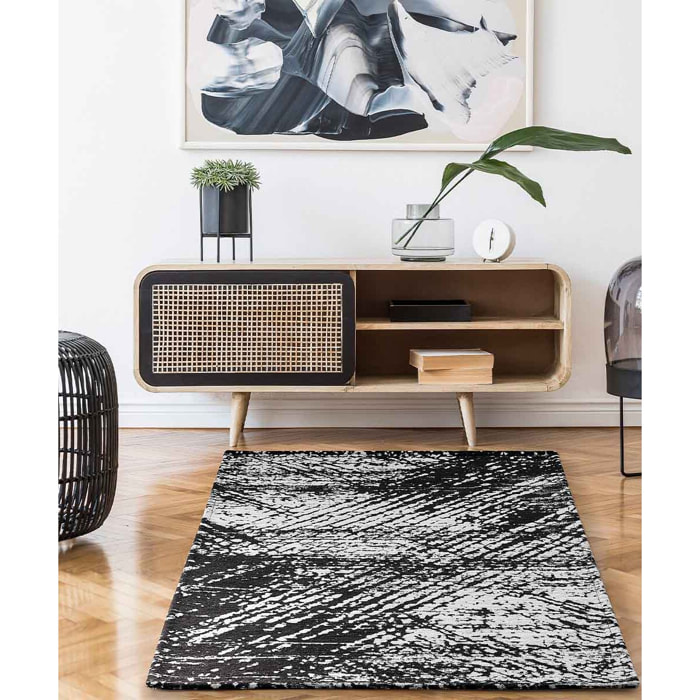 Passatoia Disegno Astratto Nero