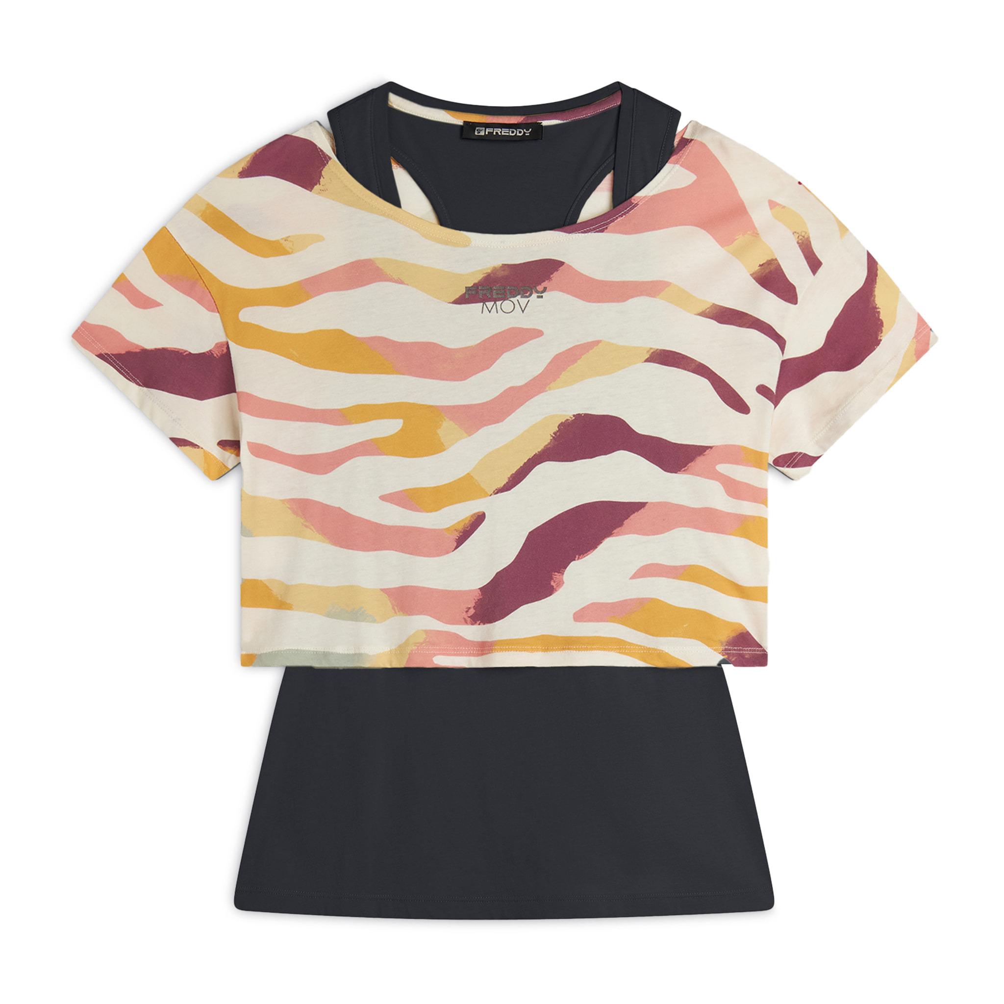 Set T-shirt Cropped multicolore e Canotta