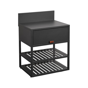 Module de cuisine extérieure acier 1 armoire 2 étagères L80cm THIRA