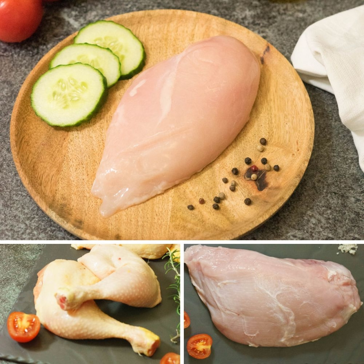 Colis Volaille - 2,9kg : 4 cuisses poulet, 4 filets de poulet, 1kg de filet de dinde - France