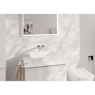 Mitigeur lavabo mural Tecturis E mural bec 22.5cm écoulement libre, Chromé
