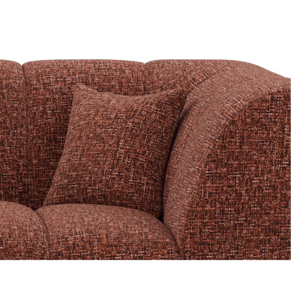 Curtis - canapé d'angle gauche 4 places avec accoudoir en tissu texturé - Terracotta