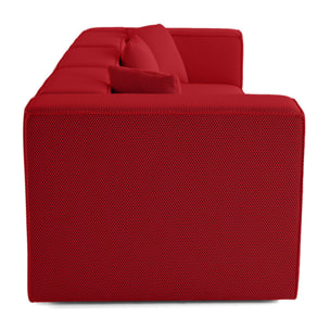 Arty - canapé modulable 3 places - en tissu mailles 3D - Rouge