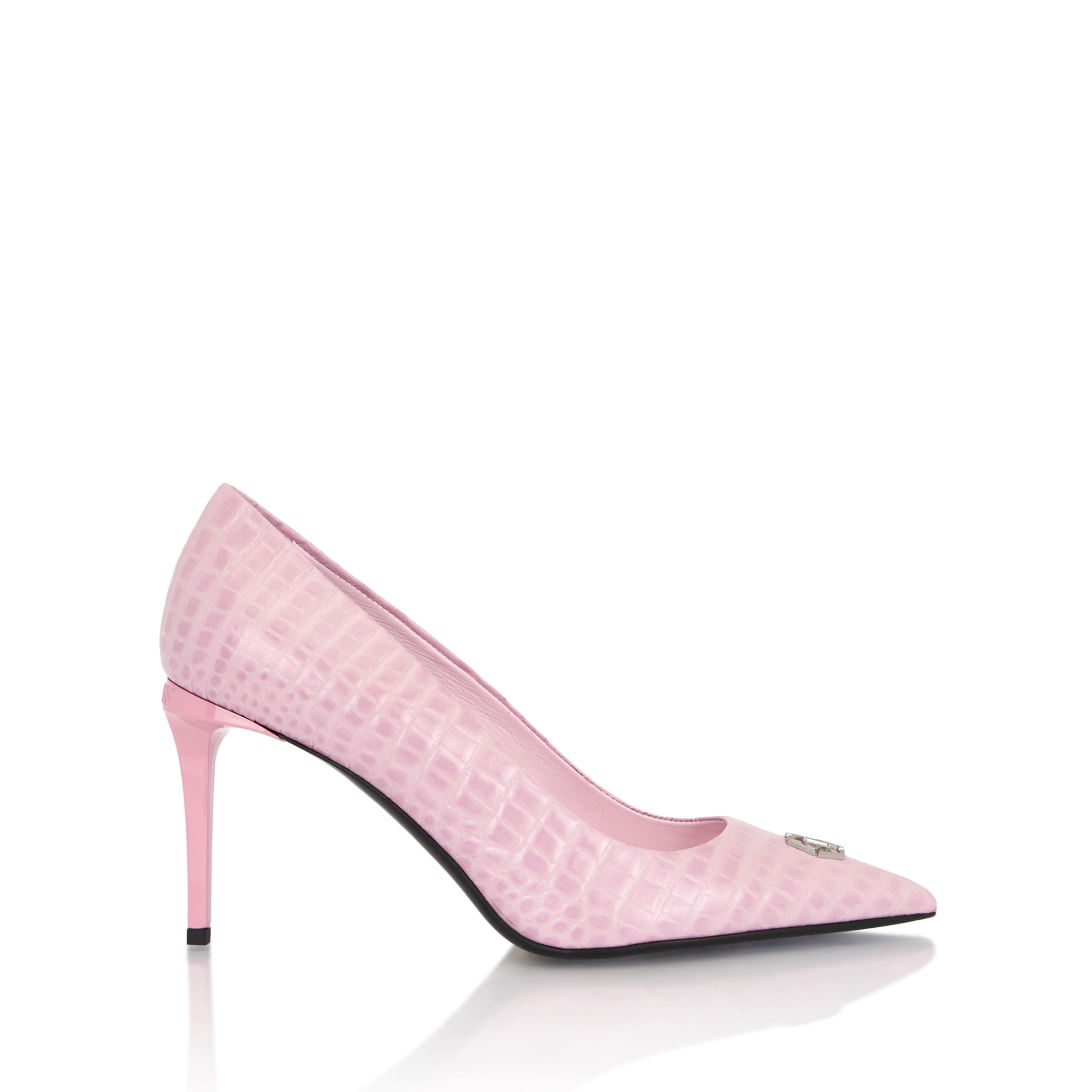 PHILIPP PLEIN Cocco Print Decolette Mid Heels Hexagon 9