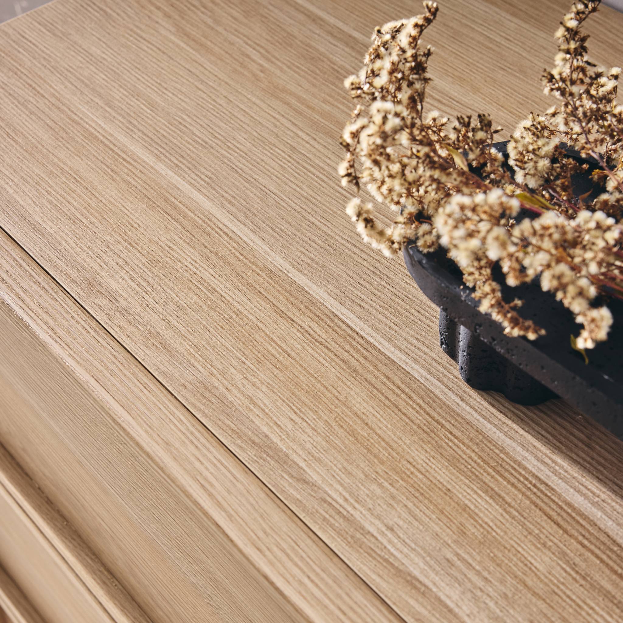 Commode de rangement décor bois 4 tiroirs KUBA