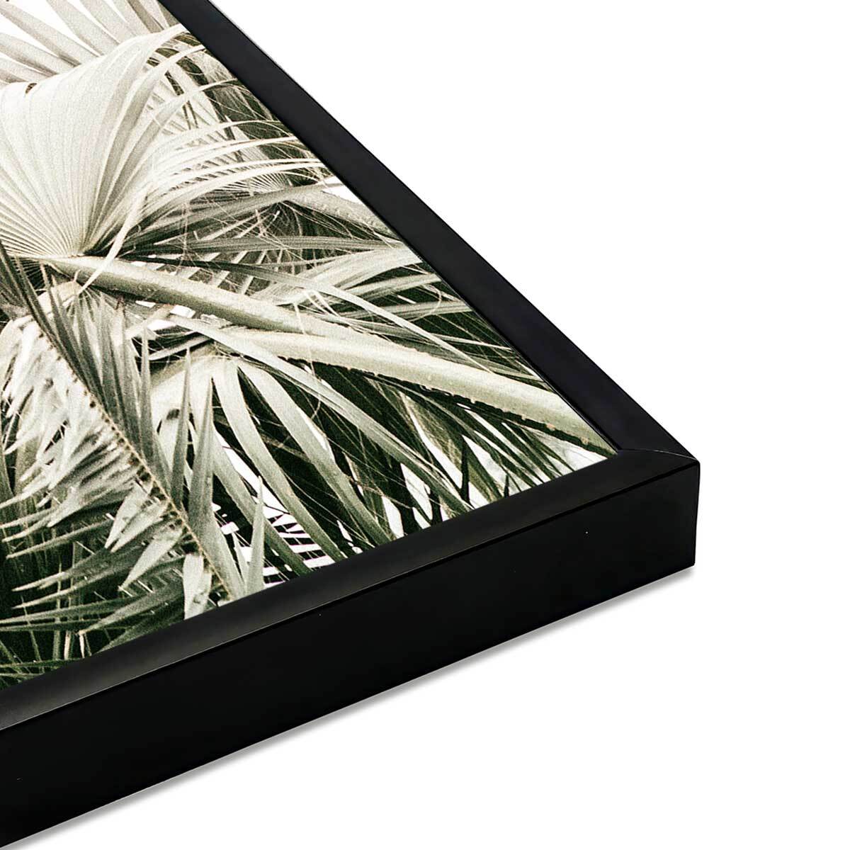 Affiche encadrée feuillage tropical chic Affiche + cadre en métal - Noir