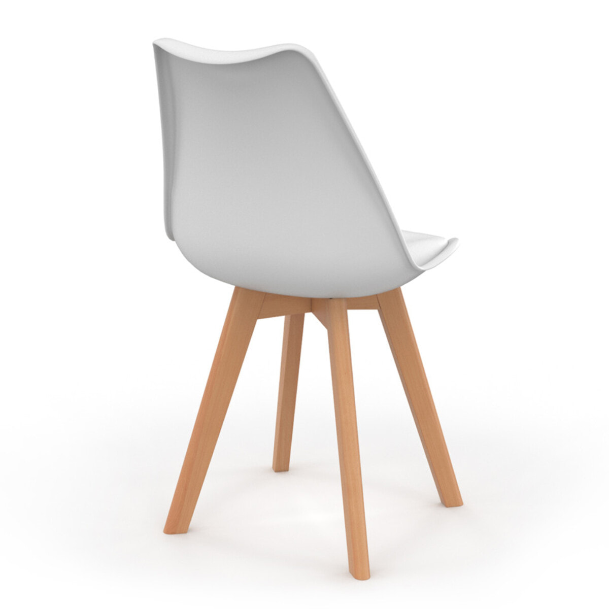 Chaises Nordia blanche pieds bois - lot de 4