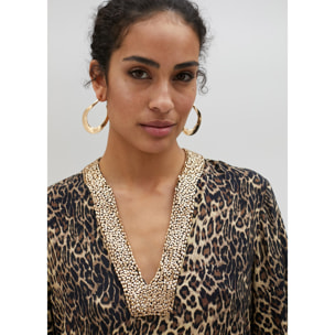 Kurta vestito corto stampa animalier