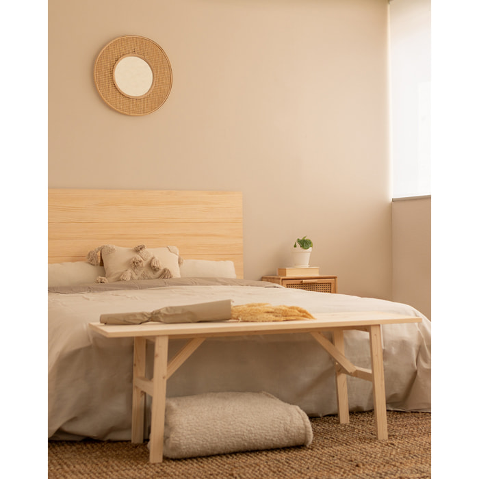 Banc en bois massif ton naturel 120x45cm Hauteur: 45 Longueur: 120 Largeur: 35