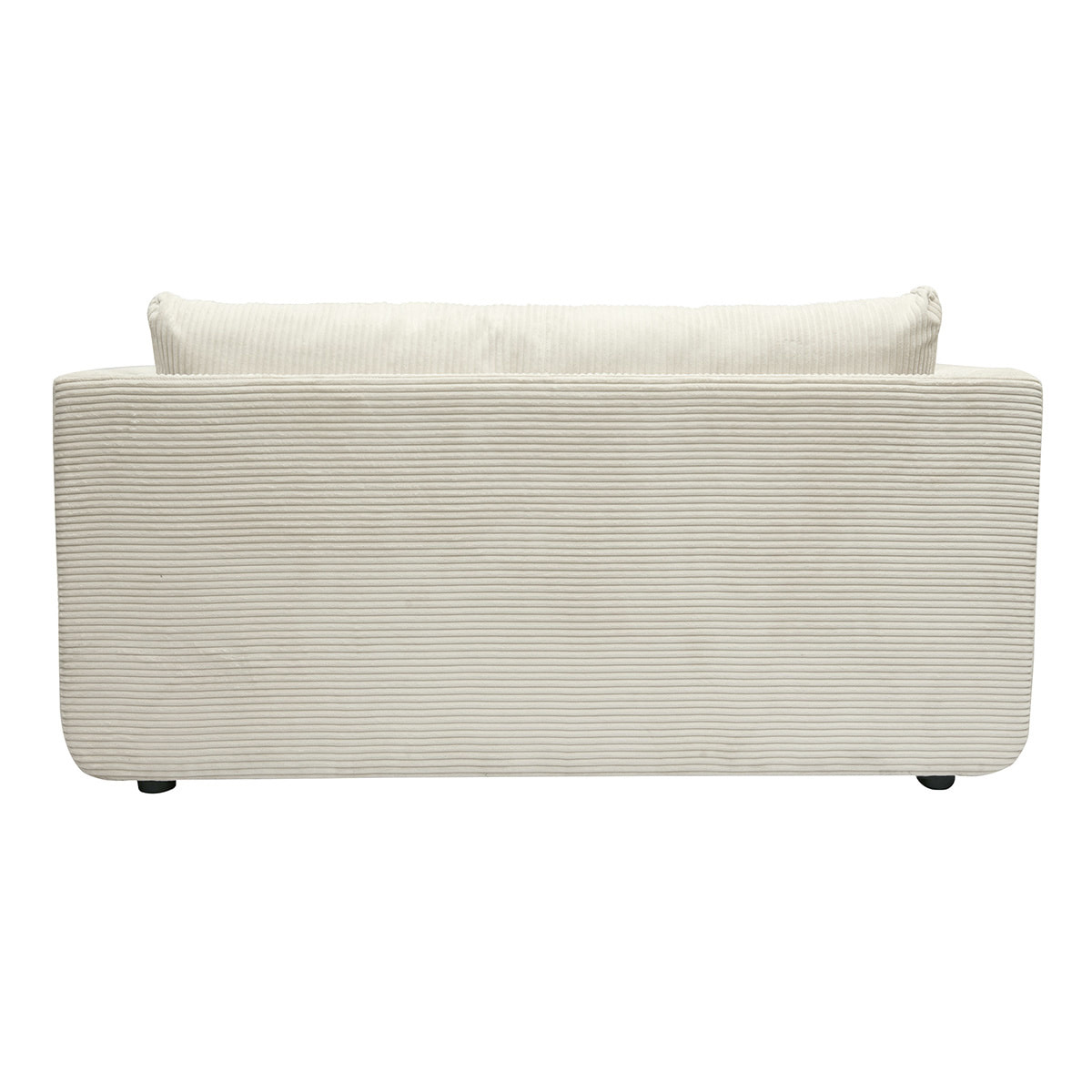 Canapé convertible 2 places en tissu velours côtelé beige LEON